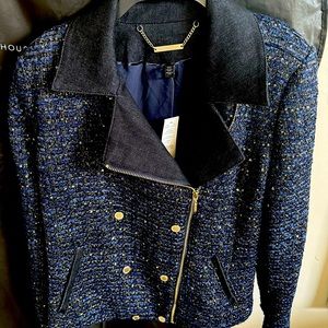 White House Black Market Tweed Moto Jacket